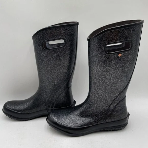 Bogs Women's Waterproof Rain Boots -Black Glitter - Picture 4 of 13
